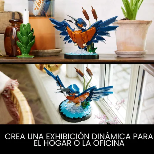 Vista 6 de LEGO Icons Modelo de Ave Martín Pescador, Set Creativo para Adultos para Construir y Exhibir, Proyecto Relajante para Amantes y Entusiastas