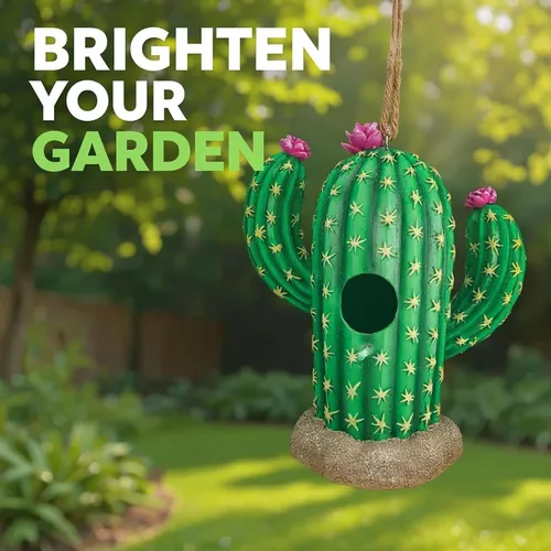 Vista 2 de Spoontiques - Birdhouse - Decoración de jardín - Casa decorativa para pájaros para decoración de patio y jardín - Novedad colgante para patio al