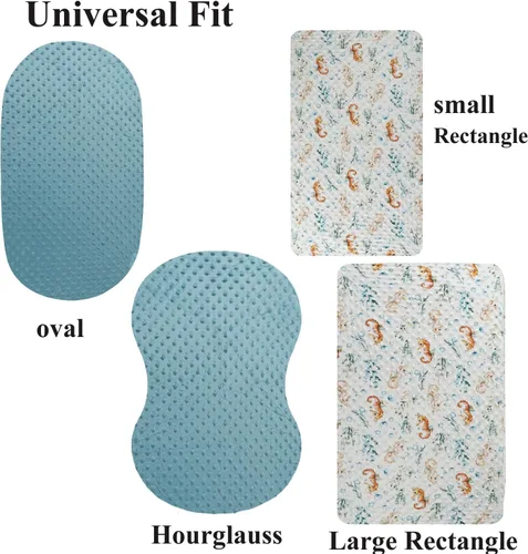 Vista 7 de Dot - Juego de sábanas para moisés, paquete de 2 sábanas elásticas ajustables para cuna, ultra suaves, ajuste universal, almohadilla rectangular