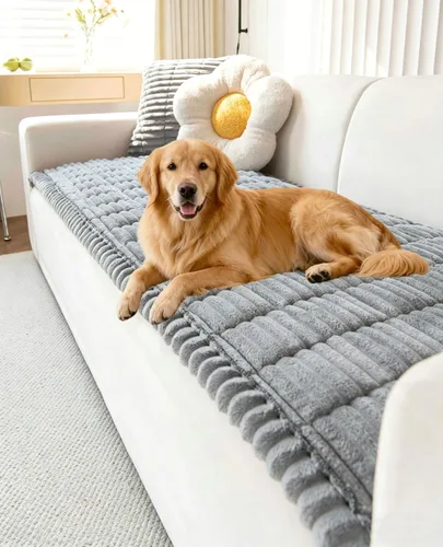 Vista 24 de OTOB Funda de sofá para perros, lavable, antideslizante, divertida funda para sofá para mascotas, protector de muebles suave y acogedor, apto