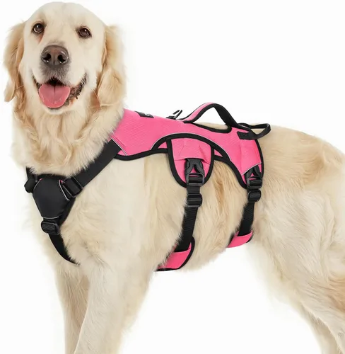 Vista 49 de rabbitgoo - Arnés para perros a prueba de fugas, arnés para mascotas acolchado y suave de cuerpo completo, arnés reflectante ajustable sin tirones