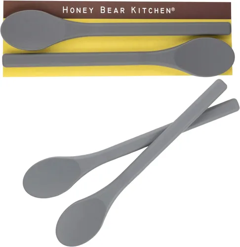 Vista 11 de Honey Bear Kitchen Cuchara agitadora de silicona (juego de 2, negro oso negro) para café y té