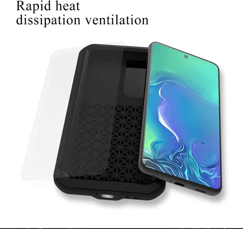 Vista 5 de LOVE MEI Funda militar resistente para Samsung Galaxy S21 Fe, con protector de pantalla de vidrio templado, a prueba de golpes, a prueba de polvo, a