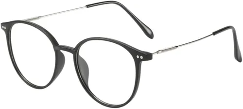 Vista 10 de Shiratori Retro Round Blue Light Blocking Glasses for Women Men, Lightweight Metal Temple Eyeglasses