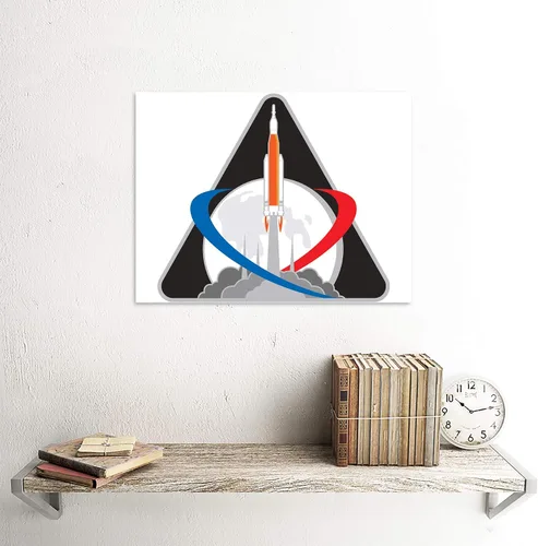 Vista 2 de Artery8 Space NASA Artemis 1 Exploration Mission Emblem - Parche para decoración de pared, póster mural
