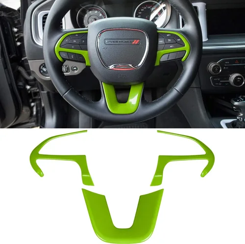 Vista 15 de Kit de decoración de accesorios interiores para cubierta de volante para Dodge Challenger Charger 2015-2024, para Dodge Durango y Jeep Grand Negro