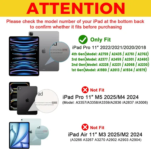 Vista 2 de Funda ProCase para iPad Pro de 11 Pulgadas 2022/2021/2020/2018, Funda Inteligente con Soporte Delgado y Carcasa Dura para iPad Pro de 11 Pulgadas 4ª