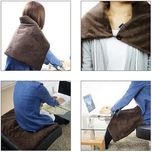 Vista 4 de Manta/Chal/Mantas USB con Calefacción, Almohadilla de Calefacción de Franela de 35" x 23" para Todas las Ocasiones Incluyendo Exteriores - 3