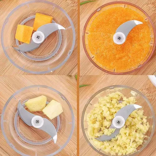 Vista 6 de SagaSave Mini picadora de ajo, potente picadora de ajo, picadora eléctrica de alimentos y cebolla, prensa de ajo, pequeño procesador de alimentos