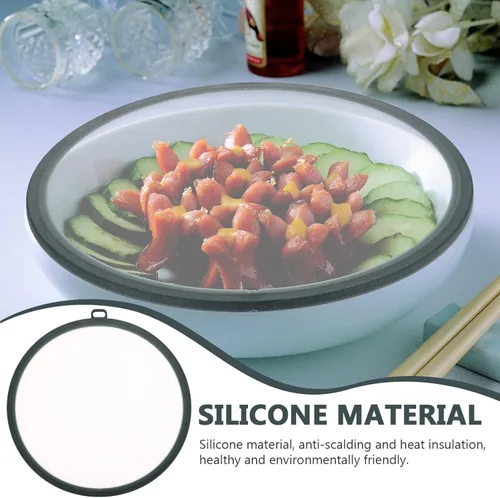 Vista 8 de Hemoton Cubierta de silicona para tazones, tapa de conservación de alimentos apta para microondas, fácil de limpiar, diseño de ahorro de espacio
