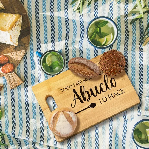 Vista 2 de FONDCANYON Abuelo Gifts - Tabla de cortar de bambú, regalo para abuelo español, decoración de cocina