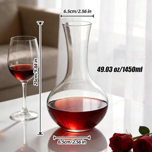Vista 2 de KAMMAK Decantador, decantador de vino de cristal de 32.1 fl oz, jarra