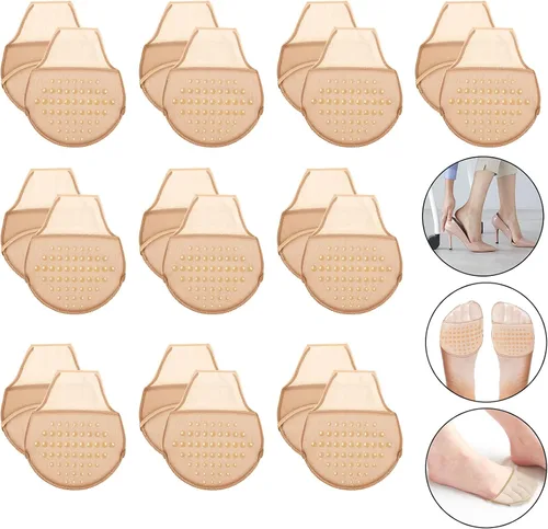 Vista 8 de 10 pares de calcetines para mujer con almohadillas acolchadas, almohadillas para el antepié, cojines medios calcetines, protectores antideslizantes