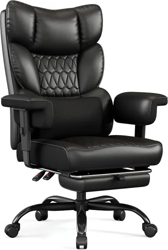 Vista 12 de Misolant Silla de oficina grande y alta con reposapiés, silla de escritorio ejecutiva de respaldo alto con reposabrazos de elevación ajustable Todo