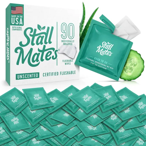 Vista 11 de Stall Mates Feminine Fresh - Toallitas desechables, limpieza envuelta individualmente, apta para viajes, pH equilibrado, sin perfume con girasol