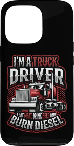 Vista 10 de Truck Driver Eat Meat Drink Beer and Burn Diesel Semi Truck Case for iPhone 17