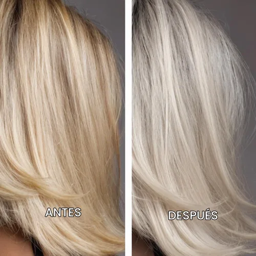 Vista 4 de Just Nutritive Acondicionador morado para cabello rubio, gris, blanco, plateado y decolorado, elimina el cobrizo, aumenta el brillo, repara