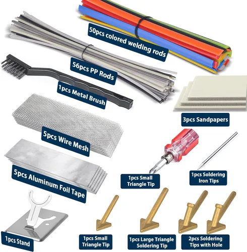 Vista 5 de Kit de Soldador de Plástico de 130W Deluxe, Kit de Soldador de Hierro de Soldadura de Plástico 3-en-1, Herramienta Profesional de Reparación