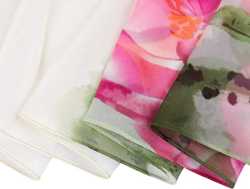 Vista 7 de E-Clover Bufanda transparente de gasa suave con estampado floral para mujer