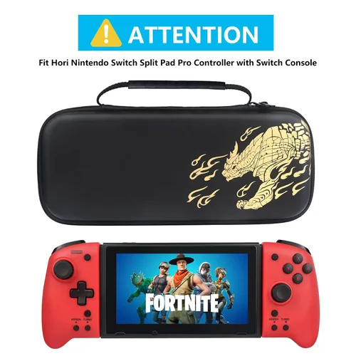 Vista 2 de DEMOORY Hori Split Pad Pro Case, Carry Case for Hori Switch Split Pad Pro Controller, Portable Hard Shell Protective Travel Carrying Bag with