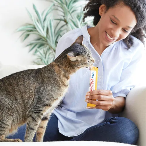 Vista 4 de INABA - Golosinas Churu para gatos, puré cremoso para gatos, sin cereales, que se puede lamer y exprimir / suplemento con vitamina E y taurina, 0.5