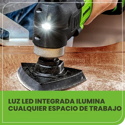 Vista 8 de Greenworks 24V - Multiherramienta inalámbrica, herramienta oscilante para cortar/clavar/raspar/lijar con control de 6 velocidades variables, batería