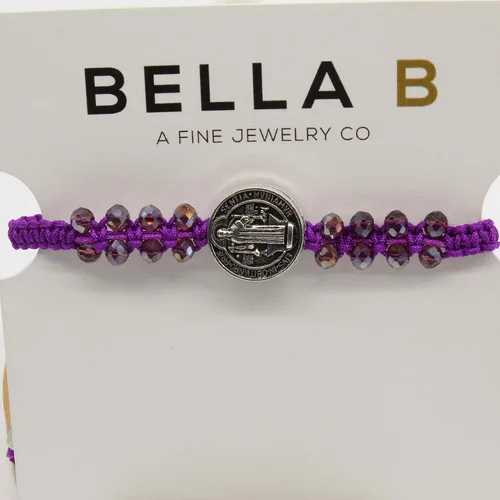 Vista 4 de San Benito Pulsera Multi Piedra Ajustable Protección Prosperidad Buena Suerte Pulsera Morada De San Benito Proteccion Prosperidad Buena Suerte