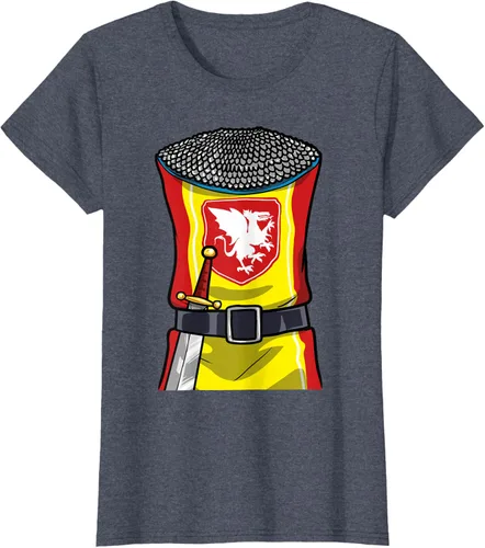 Vista 47 de Disfraz medieval de caballero de Halloween, camiseta para niños con espada de armadura, Negro, S