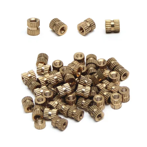 Vista 32 de Tuercas moleteadas de rosca hembra M2x3mm OD Tuercas de inserción roscadas de latón Tuercas de incrustación hidráulicas soldadas juntas Kit surtido