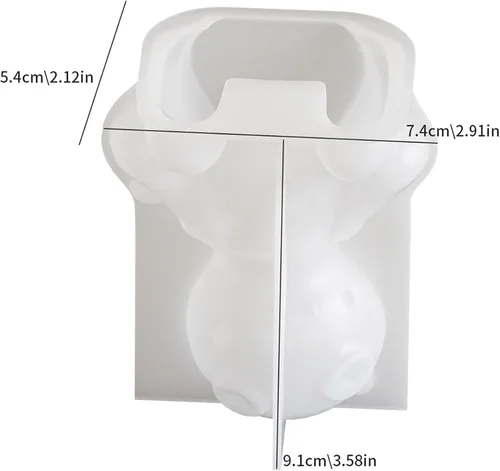 Vista 6 de Molde de silicona de vela de muñeca animal para fundición de resina y fabricación de velas
