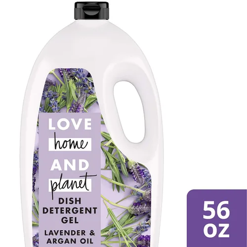 Vista 3 de Love Home and Planet - Detergente para lavavajillas, gel de lavanda y aceite de argán, 56 onzas