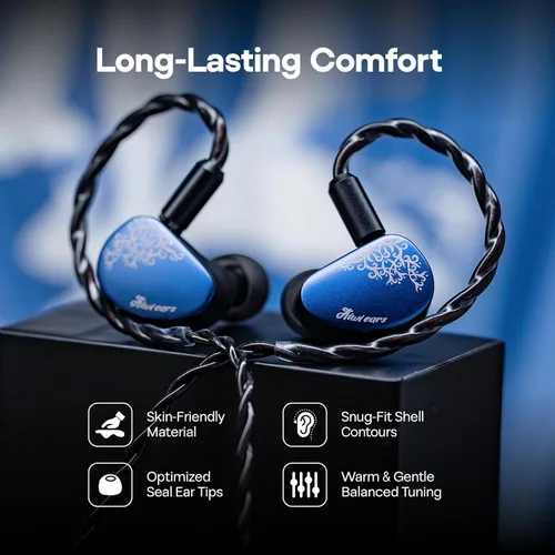 Vista 6 de Linsoul Kiwi Ears Cadenza II 10mm controlador de titanio en el monitor de oído, auriculares IEM con cable HiFi con KARS 2.0, equilibrio tonal