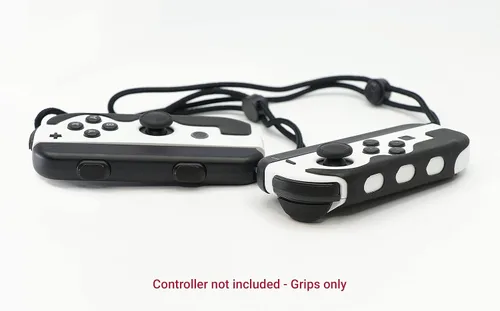 Vista 4 de Setex Empuñaduras antideslizantes solo empuñaduras compatible con el controlador Switch Nintendo Joy-Con empuñaduras microestructuradas negro máximo