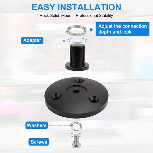 Vista 3 de Soporte de micrófono de escritorio para Shure MV7/MV7+, base de micrófono desmontable de perfil bajo premium con tuerca de bloqueo, soporte