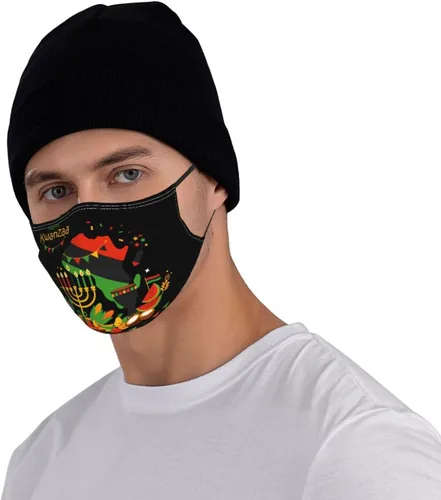 Vista 9 de UJVPXH Happy Kwanzaa - Mascarilla facial decorativa ajustable reutilizable al viento