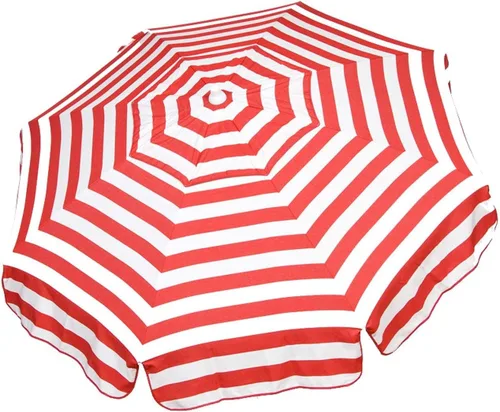 Vista 5 de Heininger DestinationGear 6' Acrylic Striped Pole Umbrella negro y blanco