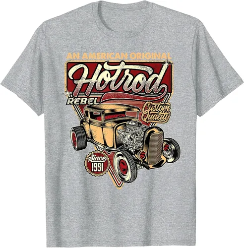 Vista 76 de Camiseta vintage Hot Rod Speed and Power para hombre Asphalt Grey