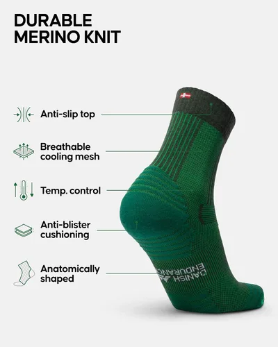 Vista 2 de DANISH ENDURANCE Calcetines de senderismo, ligeros, calcetines de lana merino para hombres y mujeres, absorben la humedad y térmicos, paquete de 3