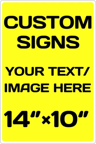 Vista 36 de Letreros metálicos personalizados de aluminio resistentes a la intemperie, texto e imagen personalizados, varios tamaños, peligro, jardín, puerta