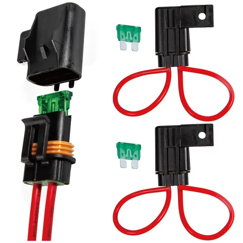 Vista 8 de Waterproof ATO/ATC Inline Blade Fuse Holder Kit -12AWG Heavy Duty Holder wiht 30A Protecting Circuits and Electrical Equipment