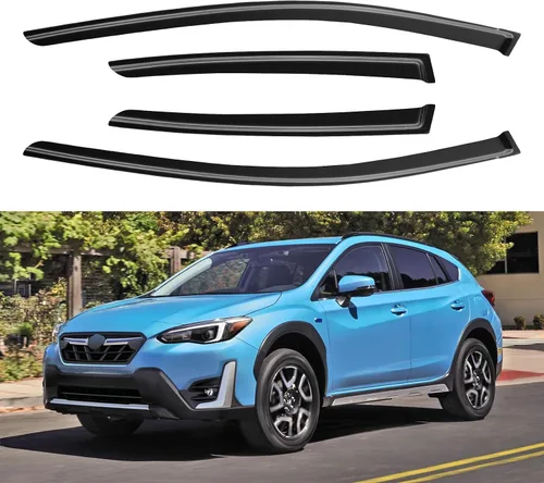 Vista 121 de YQAUTEC - Viseras para ventana, protectores contra la lluvia, compatibles con Subaru WRX 2015-2021, deflectores de viento para ventanas, viseras