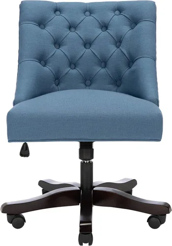 Vista 11 de Safavieh Mercer Collection Soho - Silla de escritorio giratoria de lino color crema claro