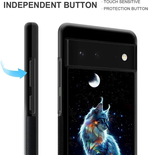 Vista 1807 de Compatible con Google Pixel 4A 5G Mobile Case Creative Acrylic Panel trasero Silicona Protección Grip especialmente diseñado para Google Pixel 4A 5G