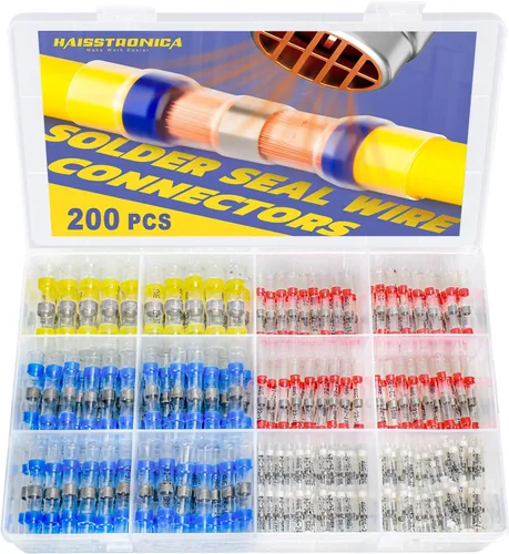 Vista 10 de 180 PCS Conectores de Cable con Sello de Soldadura - haisstronica Conectores de Cable de Soldadura Termocontraíbles - Conectores a Tope Impermeables