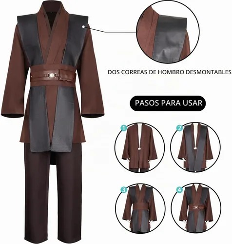 Vista 2 de Disfraz de túnica para hombre, disfraz de Halloween, cosplay, conjunto completo de bata Ankin (conjunto)