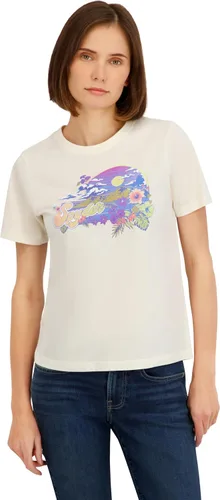 Vista 5 de Spyder Camiseta de manga corta con estampado floral de puesta de sol para mujer melocotón (Peach Bud)