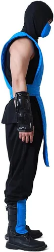Vista 3 de miccostumes Disfraz de Ninja Blue Fighter Halloween Cosplay para hombre