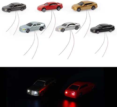 Vista 6 de Evemodel EC150 12pcs 1:150 N Escala Modelo Iluminado Coches (Color Aleatorio) con 12V LED para Diseño de Edificios Nuevo