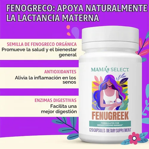 Vista 4 de Suplemento orgánico de lactancia de fenogreco - Lactancia materna, mejora