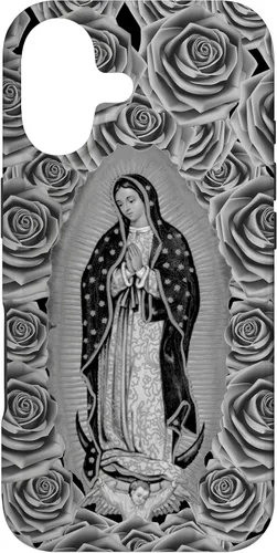 Vista 32 de Funda para iPhone 14 Pro Max Our Lady Virgen De Guadalupe Virgen María Floral